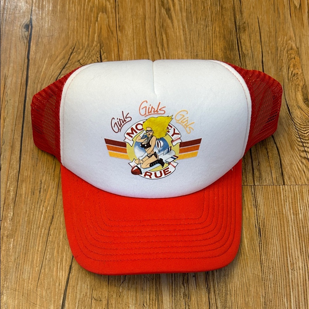 Motley Crue Girls Girls Girls Adjustable Trucker Cap Red/White New - Picture 1 of 5